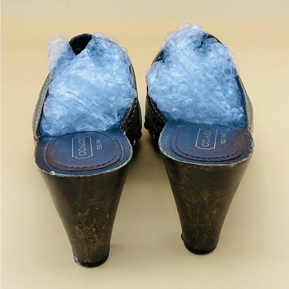 Pre-Owned Coach Patch Work Wooden Heels - Picture 4 of 5